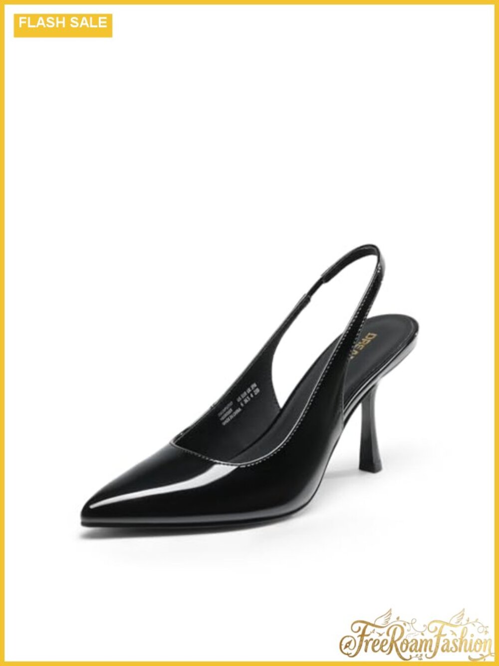 Women's Slingback Stiletto Heels Pointed Toe Faux Leather Pumps